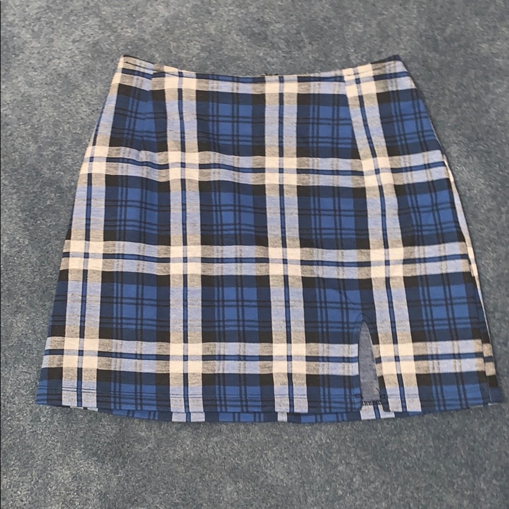 Dolls kill blue plaid skirt